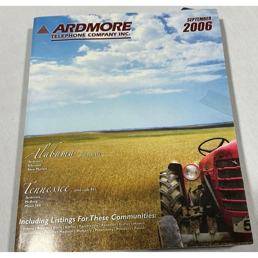 Ardmore Telephone Company Directory September 2006 Alabama Tennessee Phone Book
